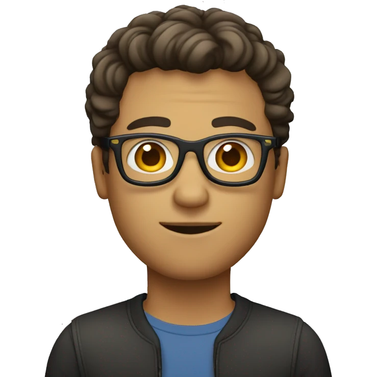 A man with a  short haïr and  a lunettes emoji
