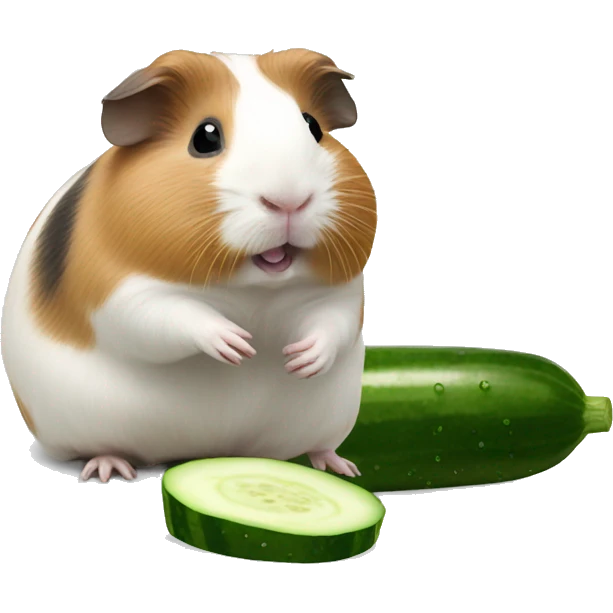 Guineapig standing on 2legs eating cucumber  emoji