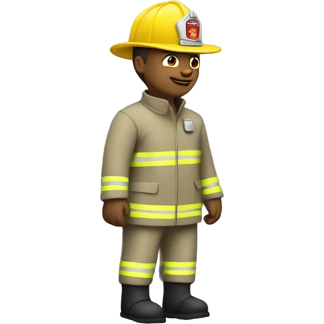 White firefighter man wearing 58 emoji