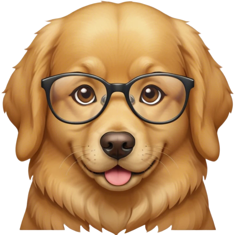 Golden Retriever With glasses emoji