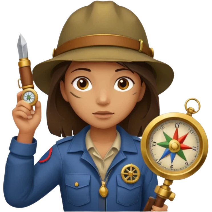 Girl + compass,Jungle Explorers. emoji