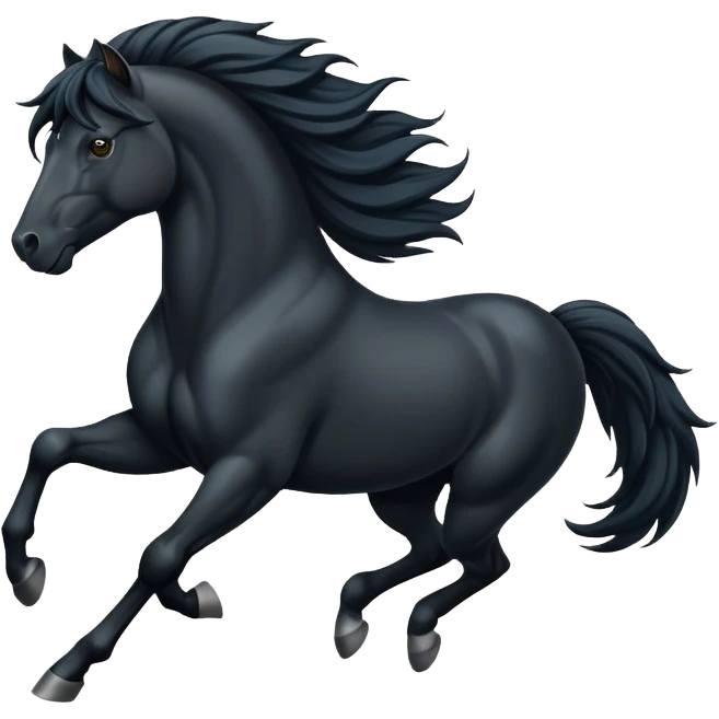 black stallion running pose emoji