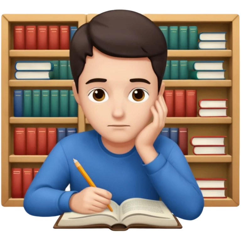 work hard thinking studying learning emoji