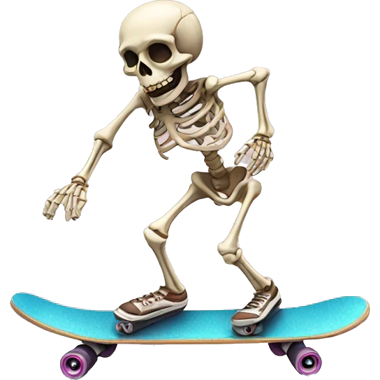Skeleton on skateboard  emoji