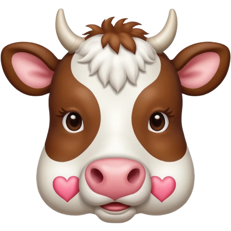 Cow with hearts around face emoji