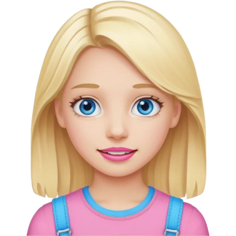 Blonde blue eye clean girl with pink braces emoji