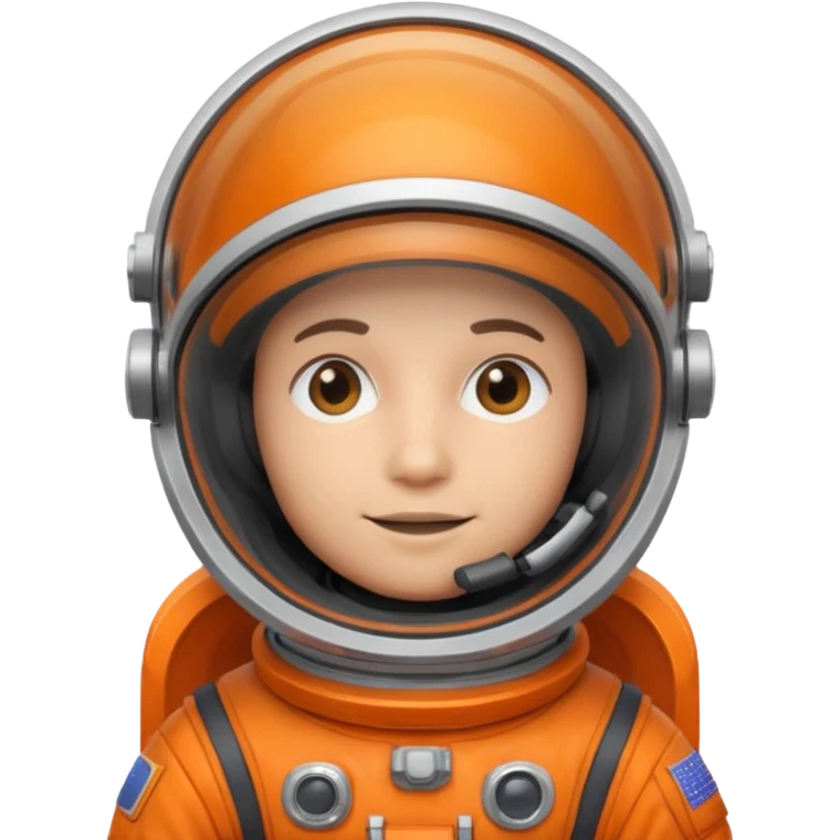 Engineer in an orange astronaut suit emoji