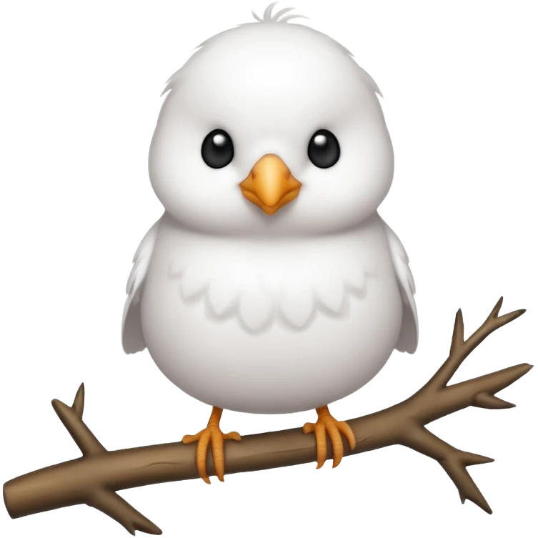 little white bird on a branch emoji