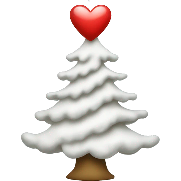 White Christmas tree with heart from the hands  emoji