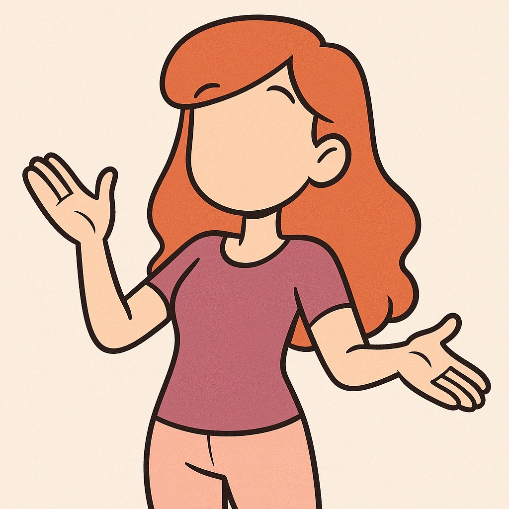 faceless young woman avatar, cheerful and welcoming, red hair, smooth silhouette, minimalistic style, contemporary flat toon illustration emoji