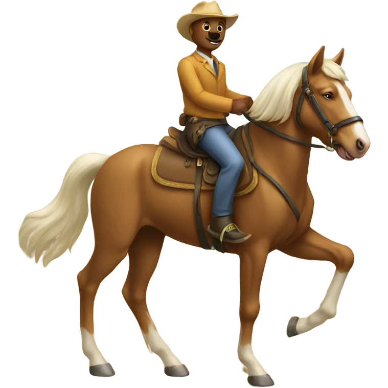 Dog riding a horse  emoji