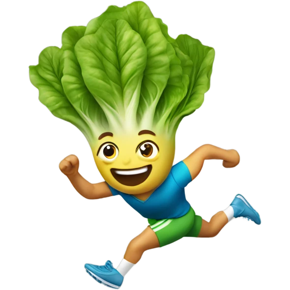 sprinting lettuce joyfully  emoji
