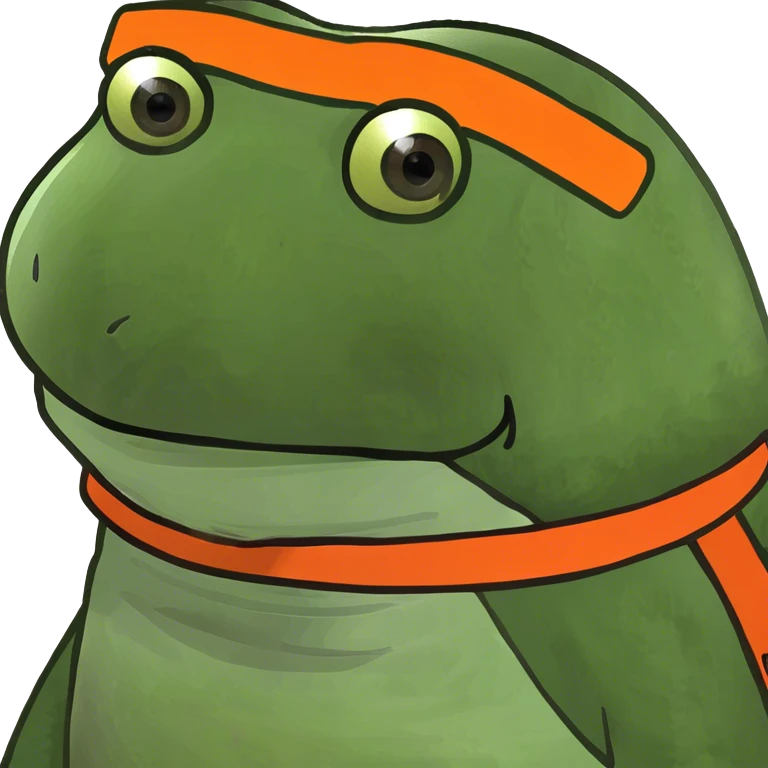 bufo with a turtle shell and an orange headband emoji