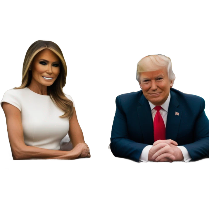 Trump in office with his wife  emoji