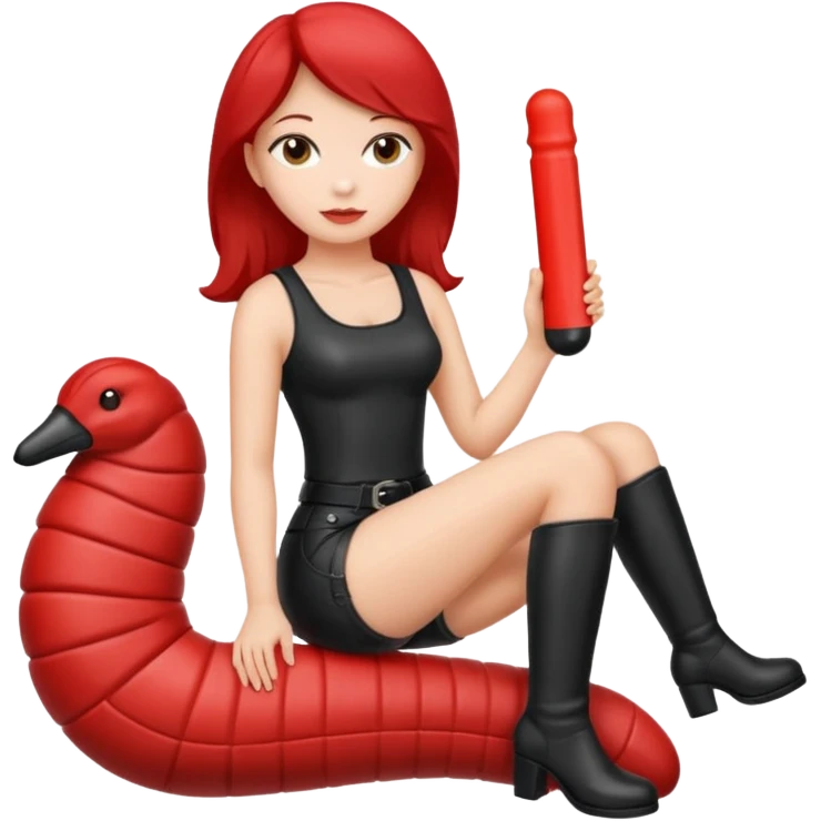Woman sitting on dildo emoji