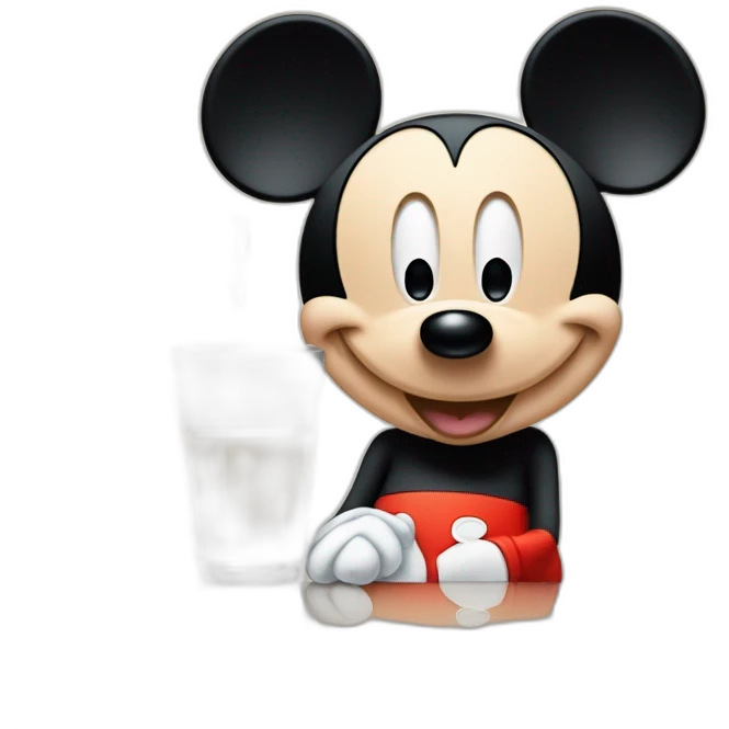 Mickey qui boit un verre de lait emoji