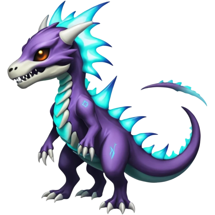 Shiny Bioluminescent Evil Glowing Ethereal Eldritch Marowak-Duskull-Darkdramon-fusion emoji