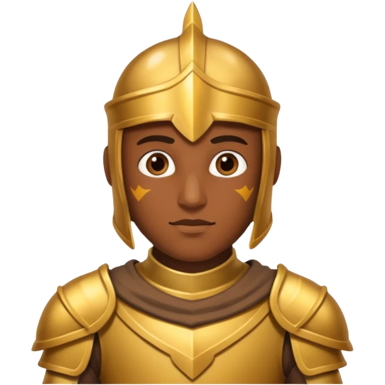 gold knight, brown skin emoji