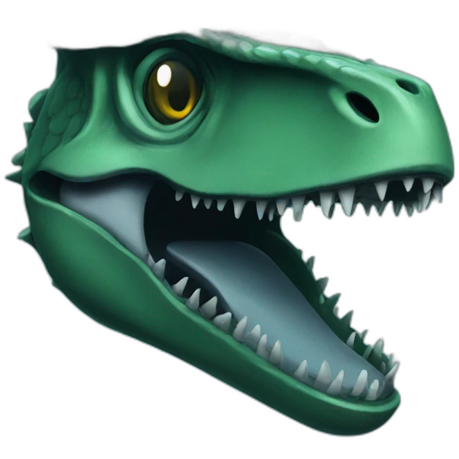 dark green raptor head underwater emoji