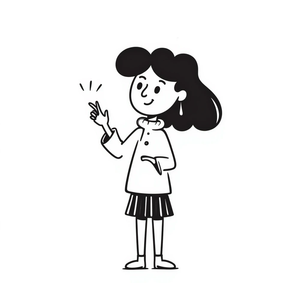 hand drawn doodle style girl character emoji