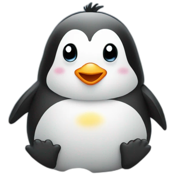 a cute penguin the header on fire sitting cross-legged on a cloud emoji