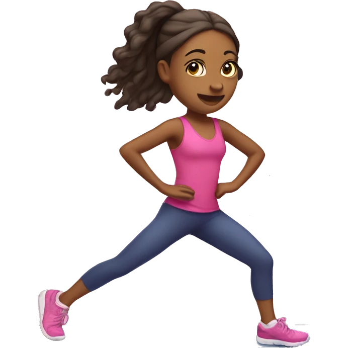 girl doing aerobic emoji