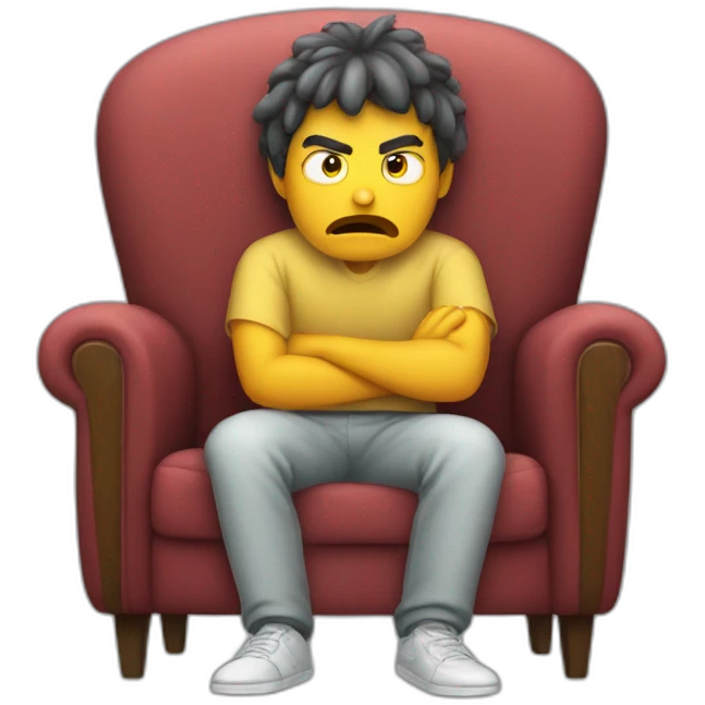 Person Waiting angry in a armchair emoji
