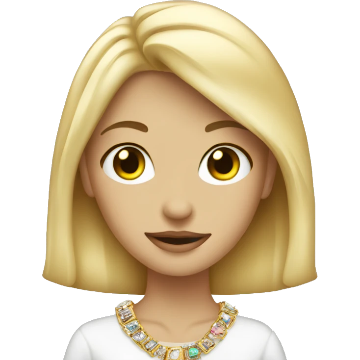blonde girl with jewelry cup emoji