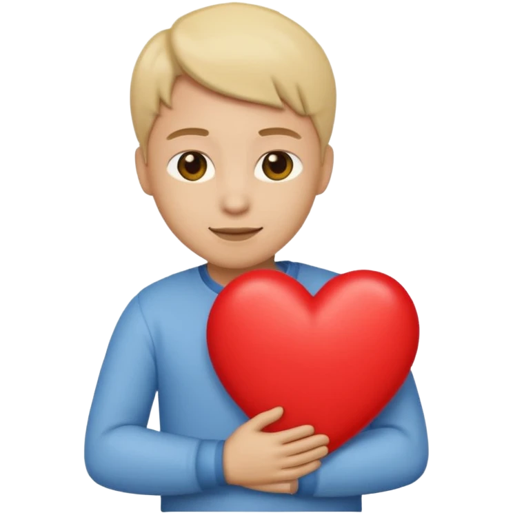 make an emoji of hugging a heart, one person. it's supposed to show a level of gratitude emoji