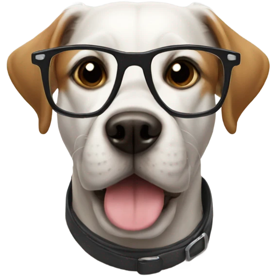 Dog wearing glasses emoji