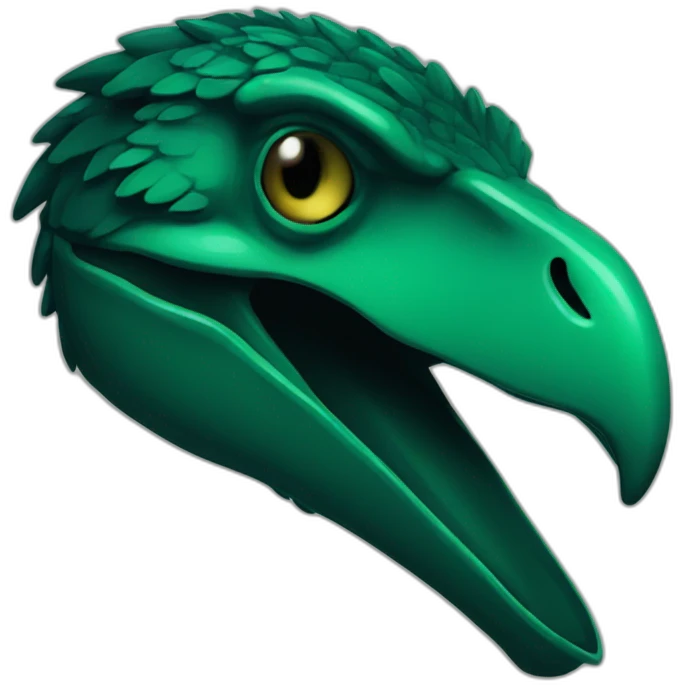 dark green sleeping raptor head emoji