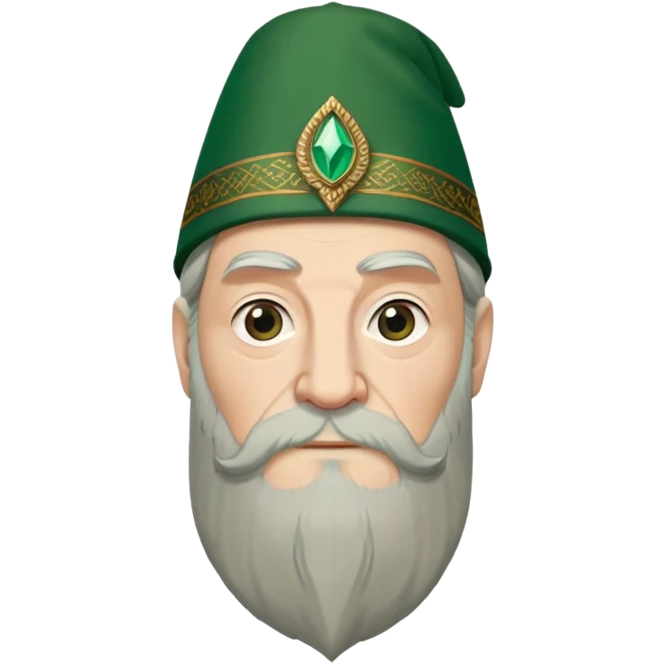 albus dumbledore from harry potter with green turkish fez hat and decorative motifs emoji