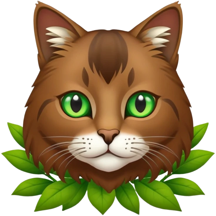 Eine braune europäische Wildkatze mit einer Blume am Kopf emoji