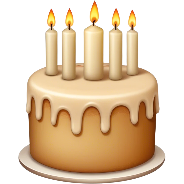beige cake vintage with candles emoji