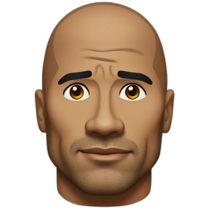 The rock Dwayne Johnson with eyebrow raise emoji