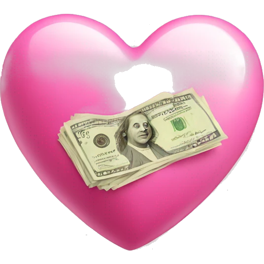pink heart with money emoji