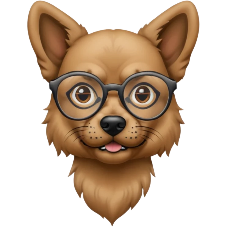 tattooed dog with heavy face tattooes and glassess emoji