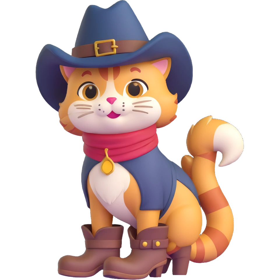 Puss in Boots with a hat and boots emoji