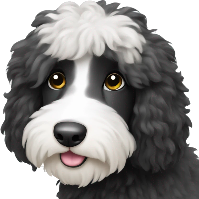 Black white Sheepadoodle  emoji
