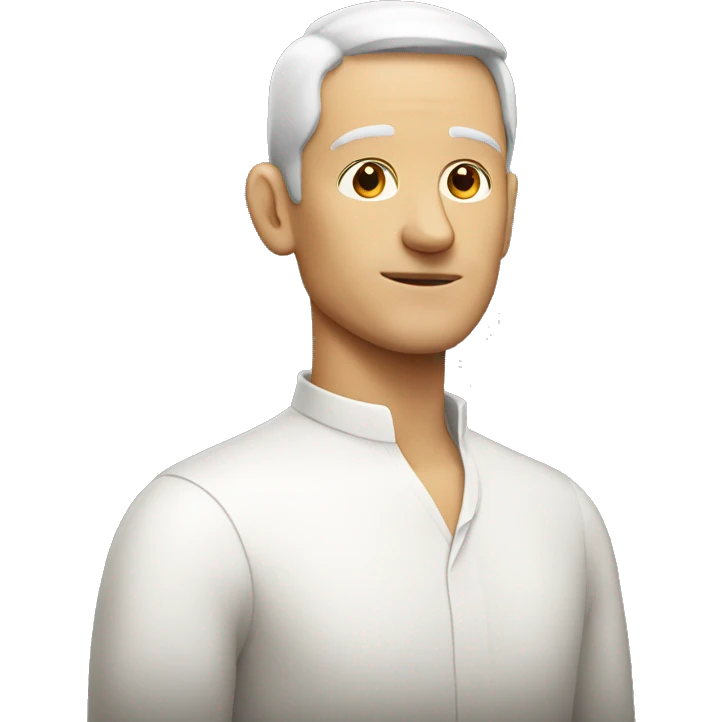 White Man with a very long neck emoji