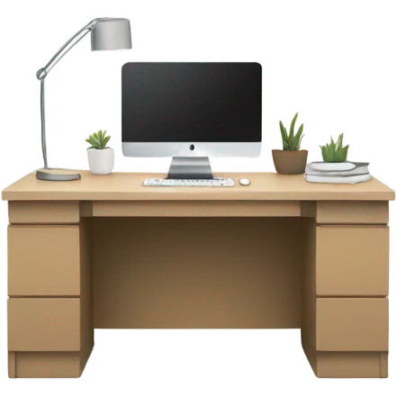 minimalistic-modern-no shelves-desk-front-view emoji