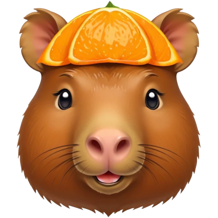 Capybara with orange on head  emoji