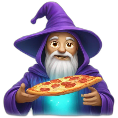 cool space wizard with pizza emoji