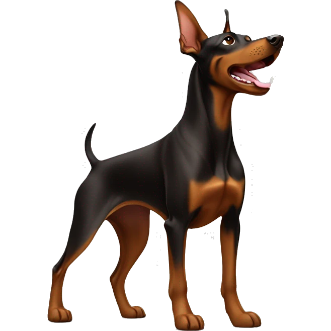 Brown dobermann barking emoji
