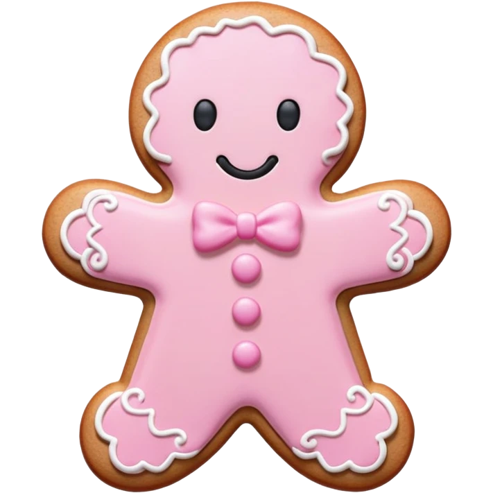 Pastel pink gingerbread cookie emoji