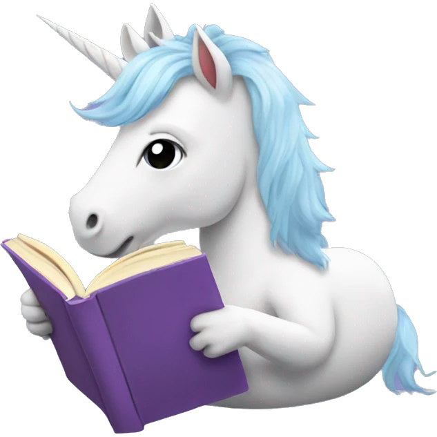 Unicorn reading a book  emoji