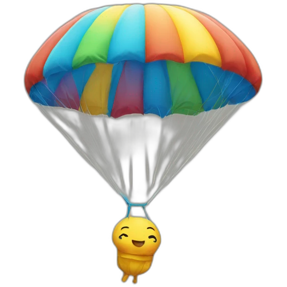 Caca qui fait du parachute emoji