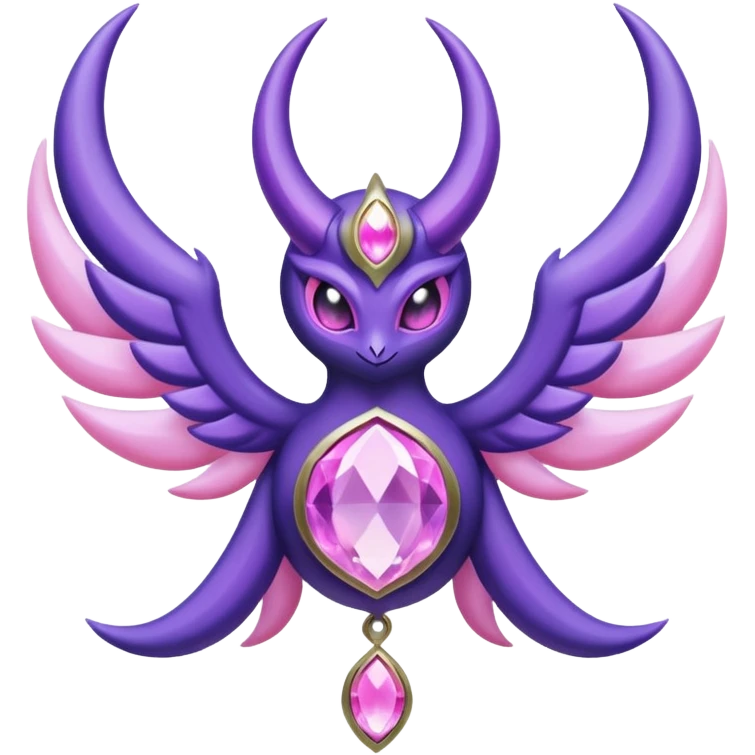 Pokemon legendary purple and pink crystal lunala emoji