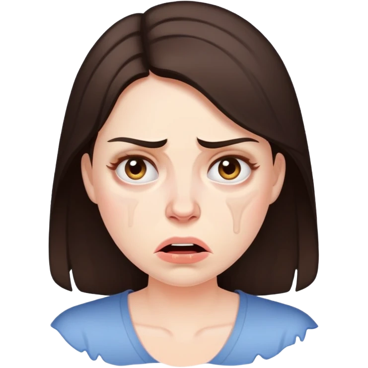 Brunette with Postpartum rage emoji