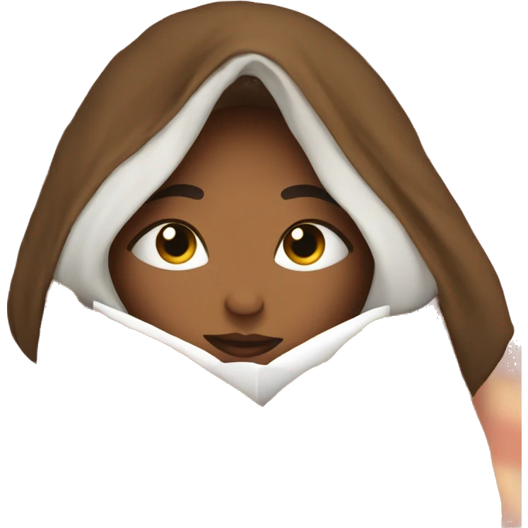 girl inside a blanket sipping coffee eyes closed emoji